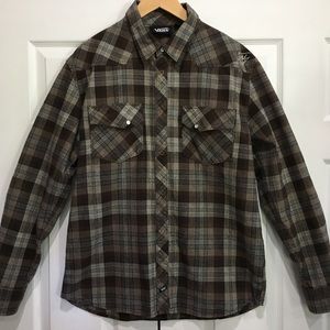 VANS Pearl Snap Button Down Long Sleeve Shirt